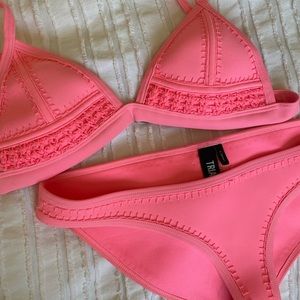 Triangle pink bikini